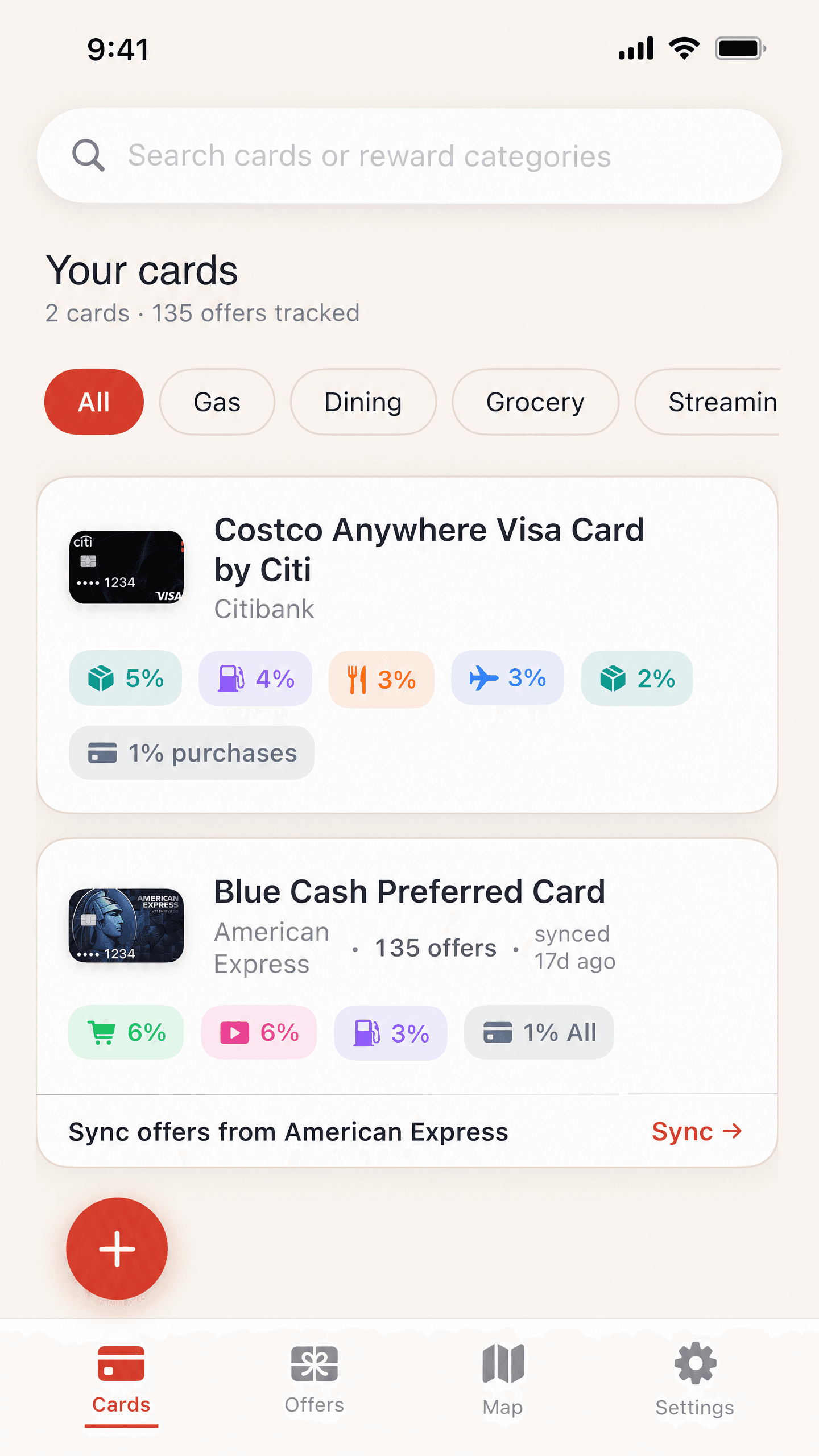 Cardinal Rewards card wallet